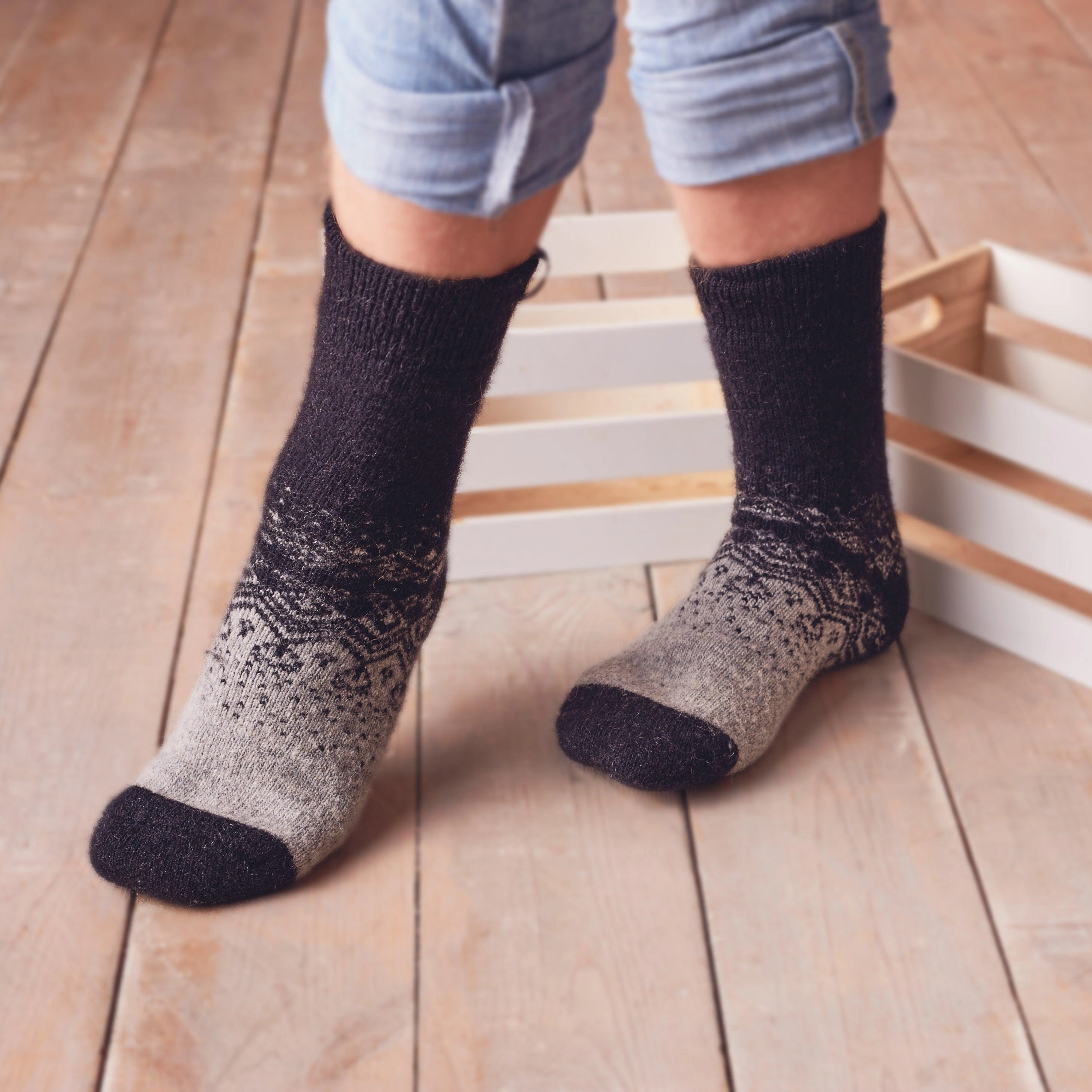 Arctic Night Merino Crew Socks: Conquer Cold in Style & Comfort.